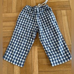 Babe & Tess Navy and White Checkered Pants